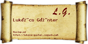 Lukács Günter névjegykártya